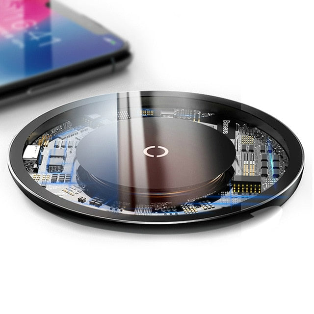 10W Qi Transparent Glass Wireless Charger