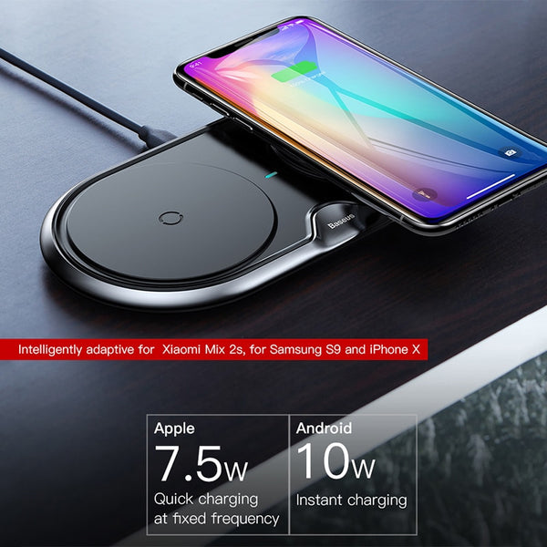 10W Dual Seat Qi Wireless Charger