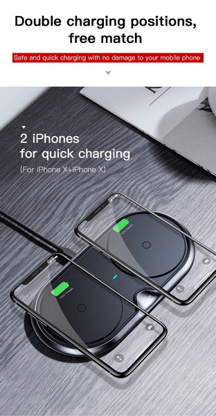 10W Dual Seat Qi Wireless Charger